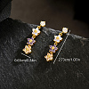 Brass Flower Dangle Stud Earrings XD1974-5