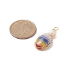 Chakra Natural Mixed Gemstone Copper Wire Wrapped Pendants PALLOY-JF02046-01-2