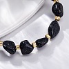 Synthetic Blue Goldstone Beaded Bracelets for Women G-P563-07P-13-2