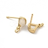 Brass Micro Pave Cubic Zirconia Stud Earrings Finding KK-P263-18KCG-2