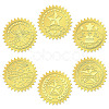 6 Patterns Aluminium-foil Paper Adhesive Embossed Stickers DIY-WH0451-011-1