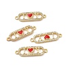 Brass Micro Pave Clear Cubic Zirconia Connetor Charms KK-E068-VB404-2-3