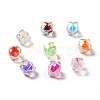 Two Tone UV Plating Rainbow Iridescent Acrylic Beads TACR-D010-02-1