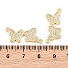 Brass Micro Pave Clear Cubic Zirconia Connector Charms CU-CBA908F-04G-06-3