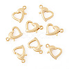 8Pcs Brass Heart Lobster Claw Clasps KK-TA0002-69-3