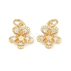 Brass Micro Pave Clear Cubic Zirconia Charms KK-G544-06G-02-1