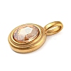 Golden Plated 304 Stainless Steel Rhinestone Pendants STAS-Q253-01G-03-2