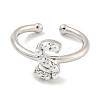 Rack Plating Brass Open Cuff Rings for Women RJEW-F162-01P-S-2