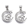 Brass Micro Pave Cubic Zirconia Pendants ZIRC-T013-09P-NF-1