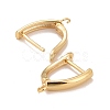Rack Plating Eco-friendly Brass Hoop Earring Findings with Latch Back Closure KK-D075-15G-RS-2