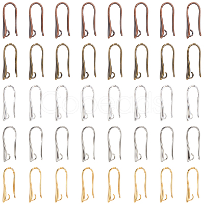 60Pcs 5 Colors Brass Earring Hooks for Earring Designs KK-SP0002-50-1