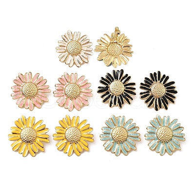 304 Stainless Steel Enamel Stud Earrings SA-CBA0141-03G-1