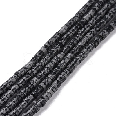 Natural Snowflake Obsidian Beads Strands G-P468-05-1