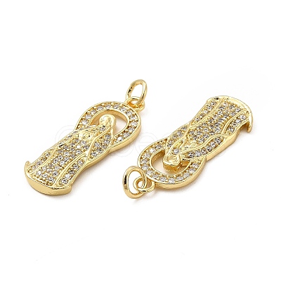 Brass Micro Pave Cubic Zirconia Pendants KK-E068-VB089-1