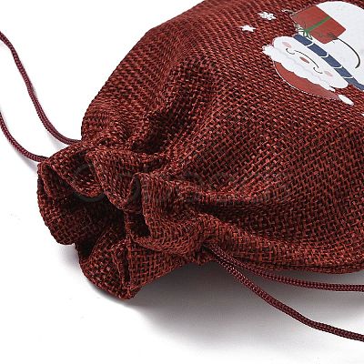 Christmas Theme Jute Cloth Storage Bags ABAG-F010-01B-09-1