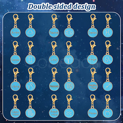 6 Sets 6 Colors Alloy Enamel Pendants Decoration HJEW-PH0001-66-1