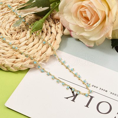 Brass Handmade Glass Beaded   Necklaces NJEW-JN03135-01-1