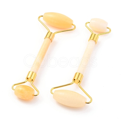 Natural Topaz Jade Brass Face Massager MRMJ-G009-21G-1