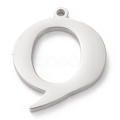 Tarnish Resistant 304 Stainless Steel Letter Pendant Rhinestone Settings LS-STAS-J028-01Q-1