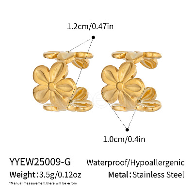 304 Stainless Steel Cuff Earrings for Women YW4360-1-1