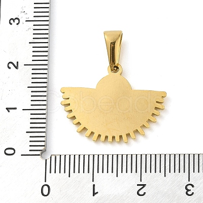 Resin Imitation White Shell Fan Pendants STAS-R229-12G-1