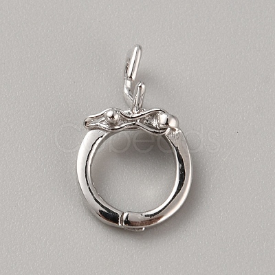 Rhodium Plated 925 Sterling Silver Twister Clasps STER-WH0008-39P-1