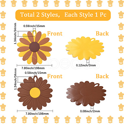 2Pcs 2 Style Flower Silicone Hot Pads AJEW-GF0011-17B-1