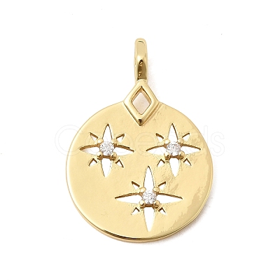 Brass Micro Pave Clear Cubic Zirconia Pendants KK-H267-095G-1