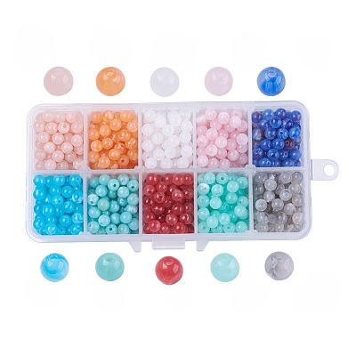 10 Colors Acrylic Imitation Gemstone Beads OACR-JP0001-01-6mm-1