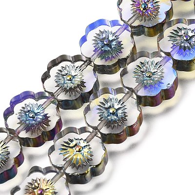 Electroplated Transparent Glass Beads Strands GL-CBA98F0-05B-1