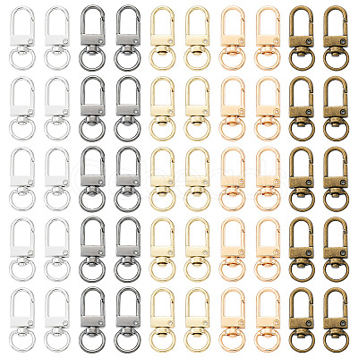 50Pcs 5 Colors Alloy Swivel Snap Hook Clasps FIND-TA0005-83-1