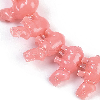 Synthetic Coral Dyed Carved Beads Strands CORA-K009-04A-1