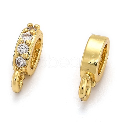 Brass Micro Pave Cubic Zirconia Tube Bails X-ZIRC-H119-11-1
