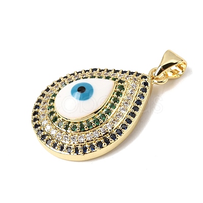 Brass Micro Pave Cubic Zirconia Pendants KK-H267-002G-02-1