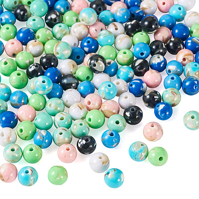 160Pcs 8 Colors Assembled Synthetic Stone and Trochus Shell Beads G-TA0002-31C-1