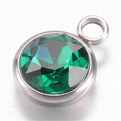 304 Stainless Steel Glass Rhinestone Charms STAS-G082-03-1