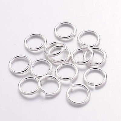 Silver Color Plated Brass Open Jump Rings X-JRC7MM-S-1