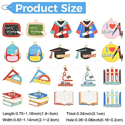 20Pcs 10 Styles Alloy Enamel Pendants ENAM-YW0009-32-1