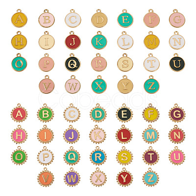 52Pcs 2 Styles Alloy Enamel Pendants FIND-TA0008-50-1