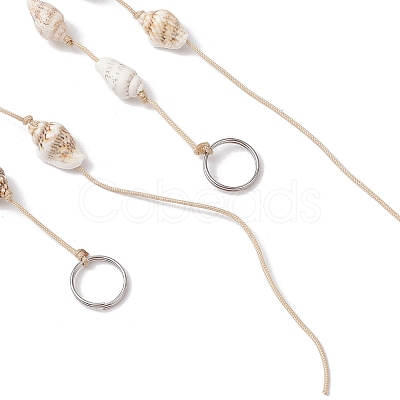 Natural Sea Shell Beads Hanging Ornaments HJEW-JM02970-1