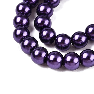 Baking Paint Pearlized Glass Pearl Round Bead Strands X-HY-Q003-6mm-20-1