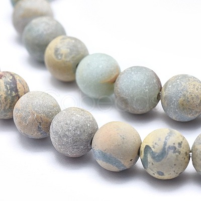 Natural Aqua Terra Jasper Beads Strands G-N0128-48F-8mm-1