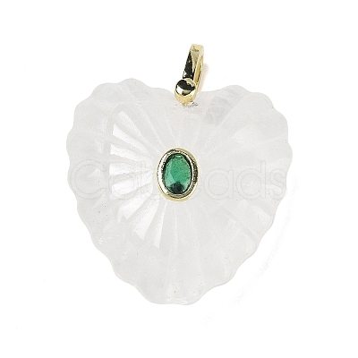 Natural Quartz Crystal Carved Pendants G-C276-01G-15-1