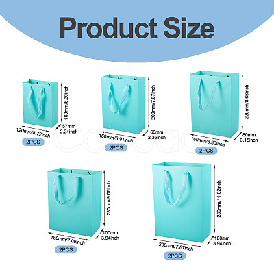10Pcs 5 Sizes Kraft Paper Gift Shopping Bags Set ABAG-TA0002-23C-1