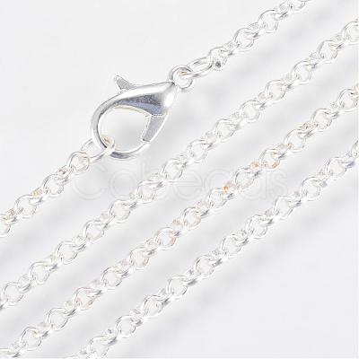 Iron Rolo Chains Necklace Making MAK-R017-60cm-S-1