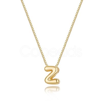 Brass Initial Pendant Box Chain Necklaces for Women FS-WG5C822-26-1