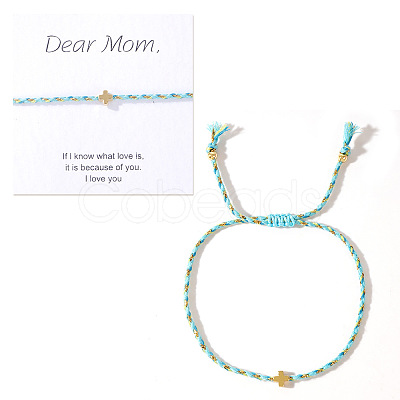 Mother's Day Adjustable Brass Bead Braided Bead Bracelets YE2550-11-1