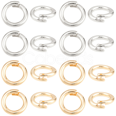 20Pcs 2 Colors Brass Locking Jump Rings KK-BBC0023-07C-1