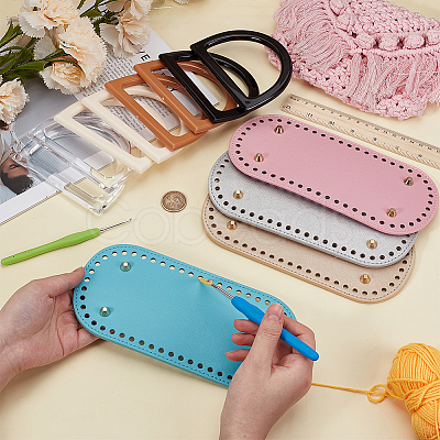 4Pcs 4 Colors PU Leather Oval Bottom FIND-CL0001-79A-1