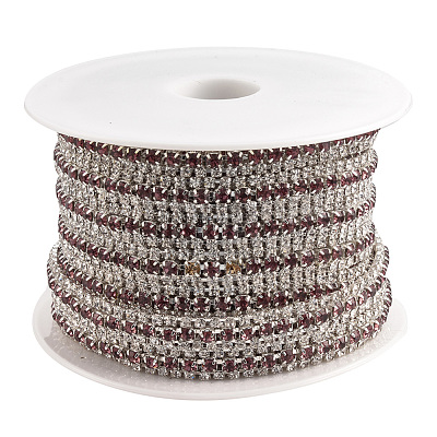 Brass Rhinestone Strass Chains CHC-T006-01G-1